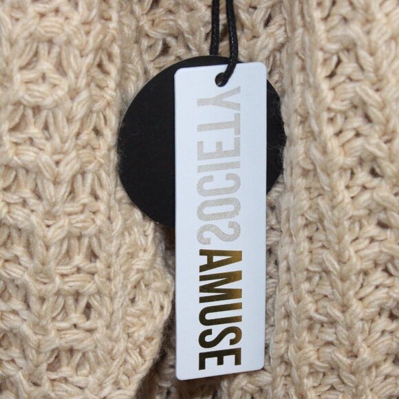 Amuse Society Bonita Long Sleeve Sweater Open Cardigan Chunky Knit Small New - Picture 4 of 4